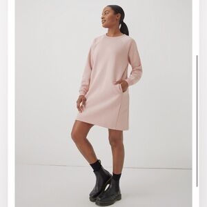 NWT Pact Courtside Organic Cotton Recycled Poly Sweatshirt Dress Fleece Interior